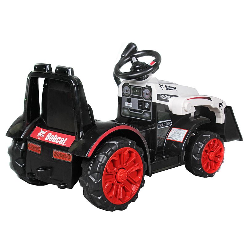 Bobcat 6V Battery Powered Ride-On Construction Tractor for Kids - Black