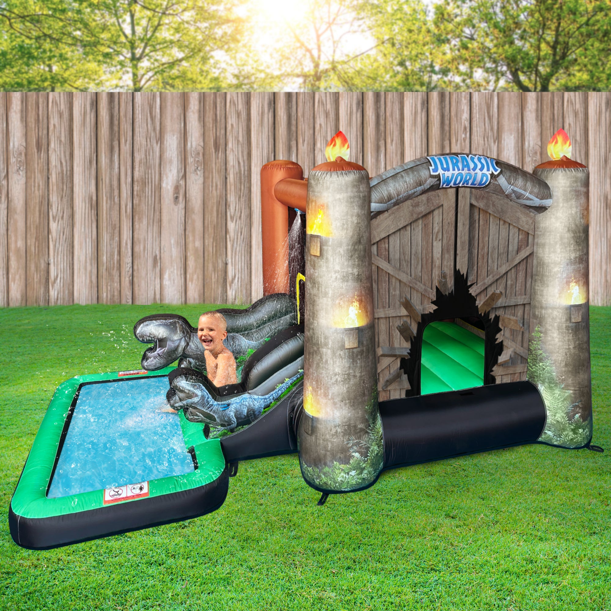 Jurassic World Kids Bounce House Inflatable Water Slide Combo