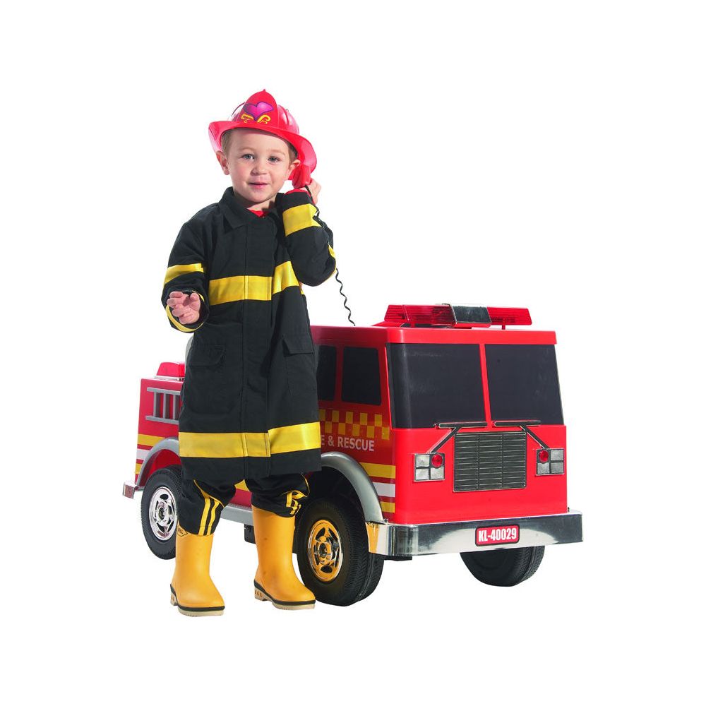 Kalee 12V Battery Powered Ride-On Fire Truck for Kids - Red