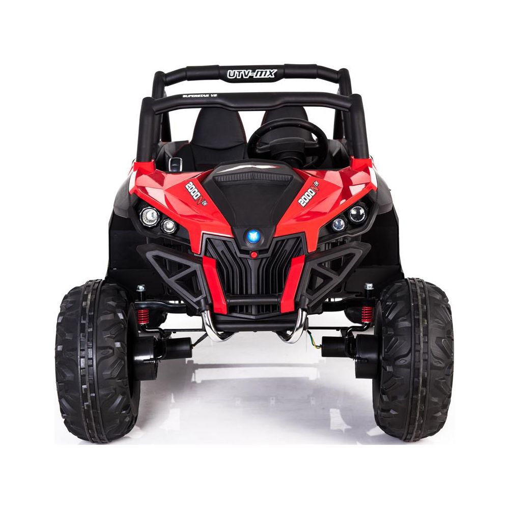 Mini Moto 12V 4x4 Kids Ride-On UTV with Remote Control & Leather Seat - Red