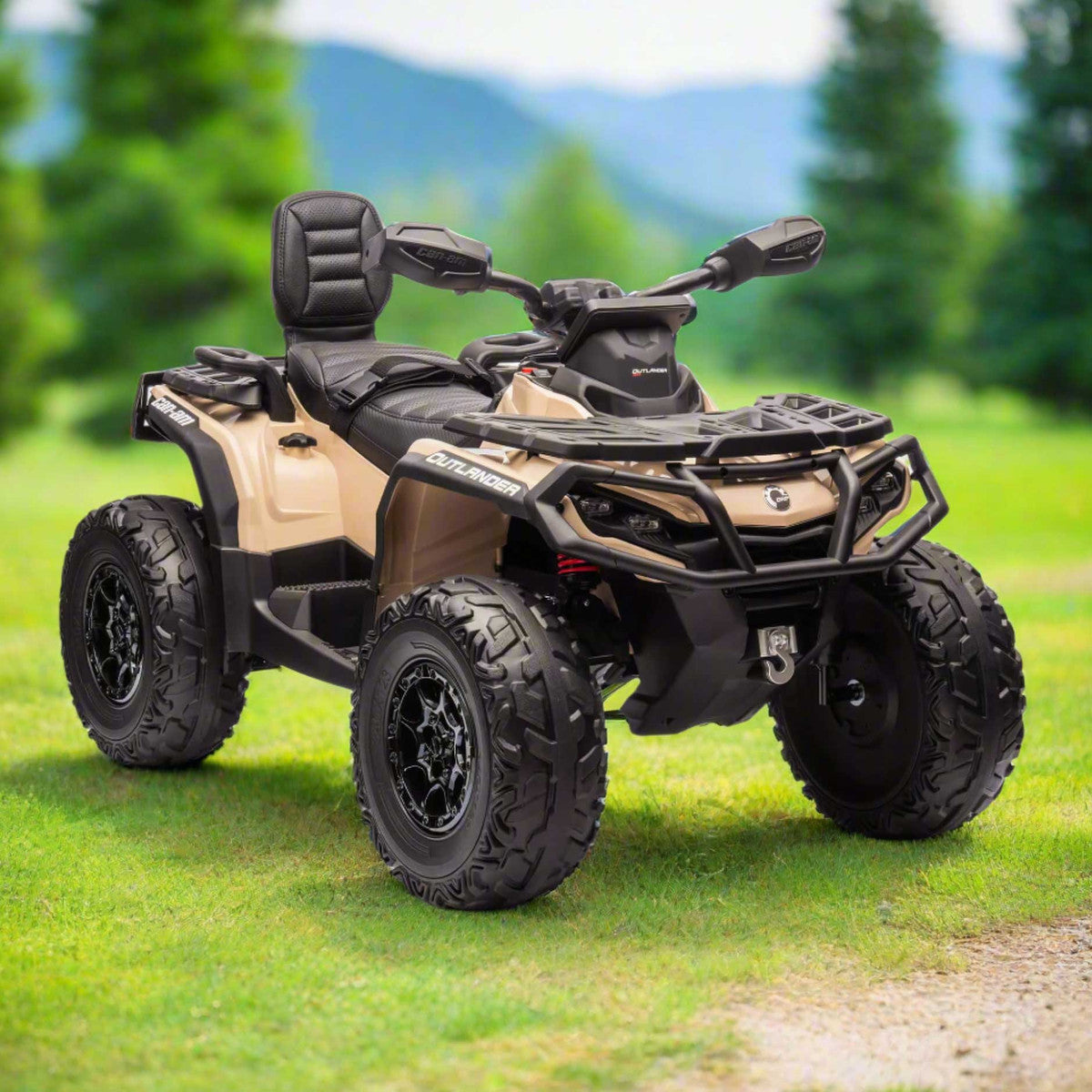 24V Outlander 2-Seater AWD Ride-On ATV Leather Seats, MP3 Bluetooth