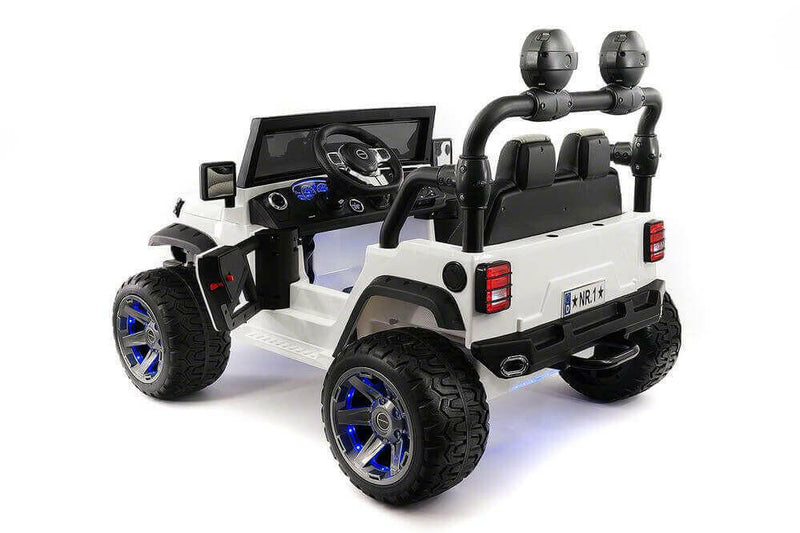 Explorer 12V Kids Truck Best Ride-On Two-Seater Parent Remote, MP3, Leather Seats, LED Wheels - Kids Eye Candy