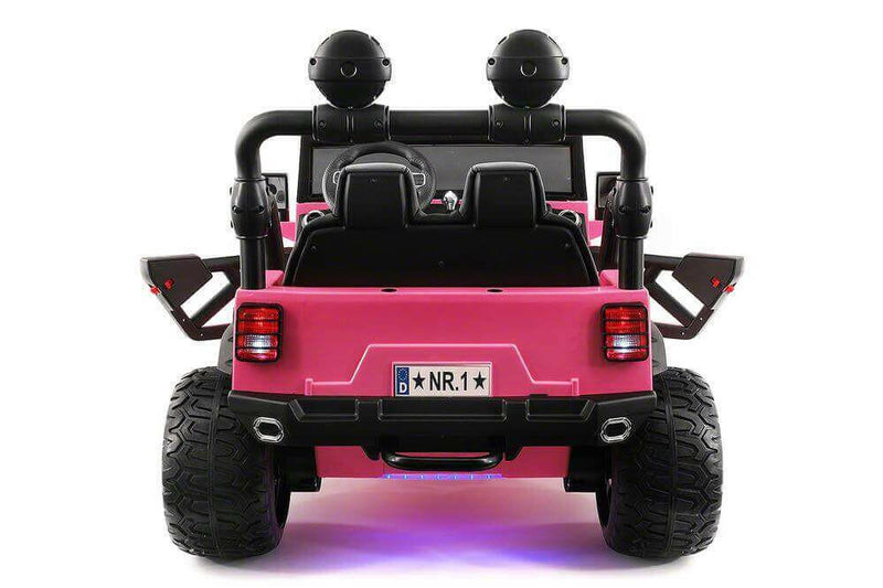 Explorer 12V Kids Truck Best Ride-On Two-Seater Parent Remote, MP3, Leather Seats, LED Wheels - Kids Eye Candy