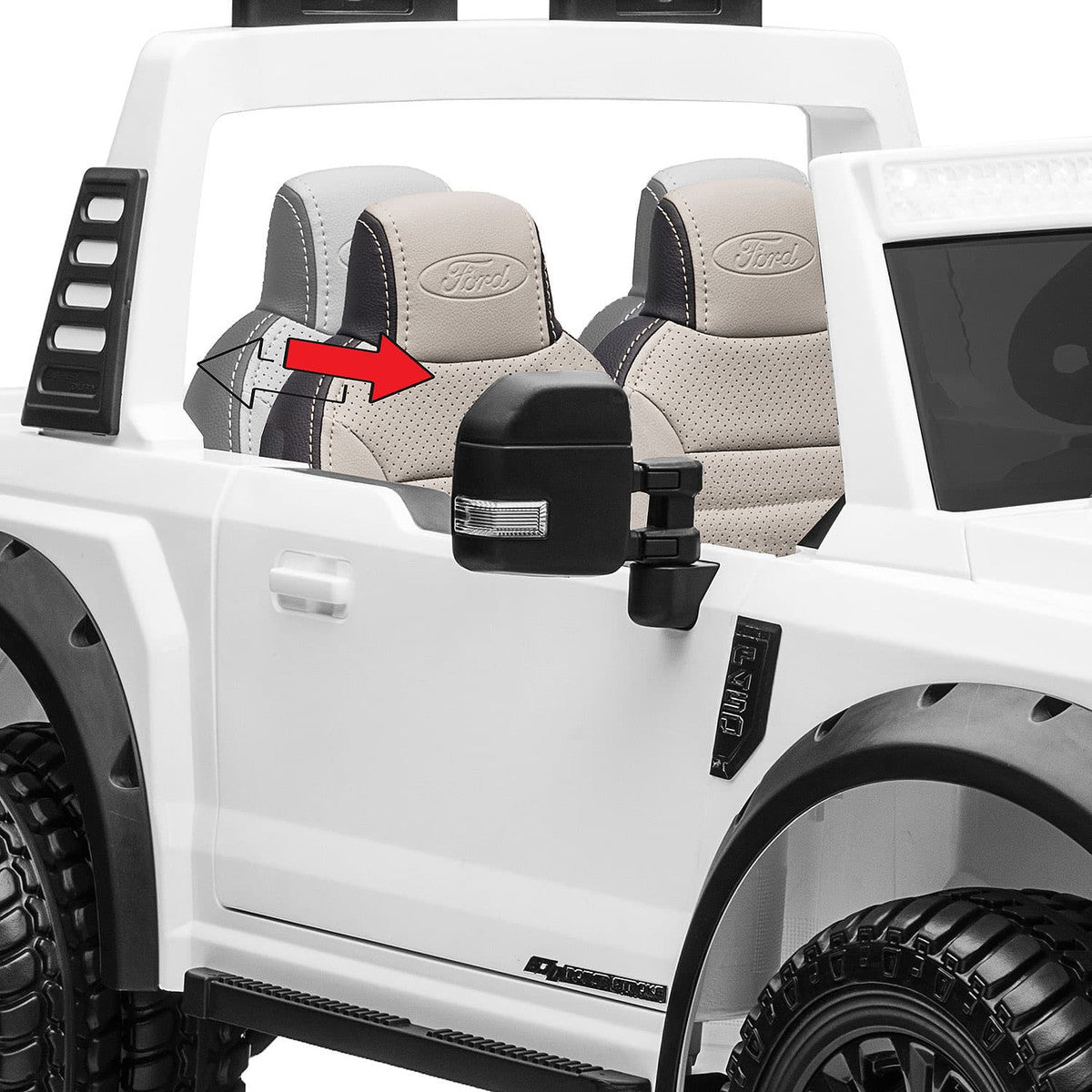 24V Licensed Ford F450 Ride-On Truck Parental Remote LED MP3 Leather Seats