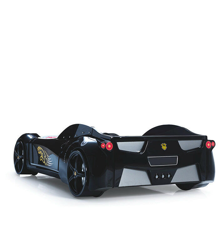 Spyder Kids Race Car Bed Faros delanteros con control remoto para niños pequeños tamaño doble