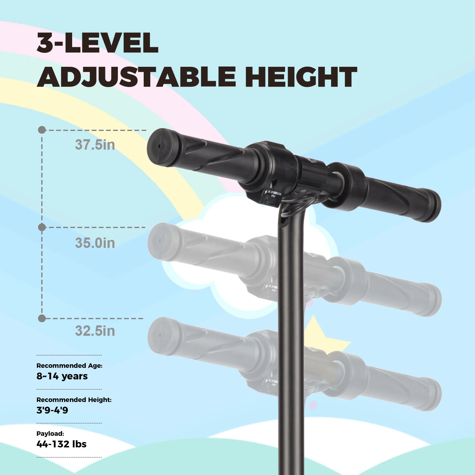 22V KEC Folding Electric Scooter LED Lights