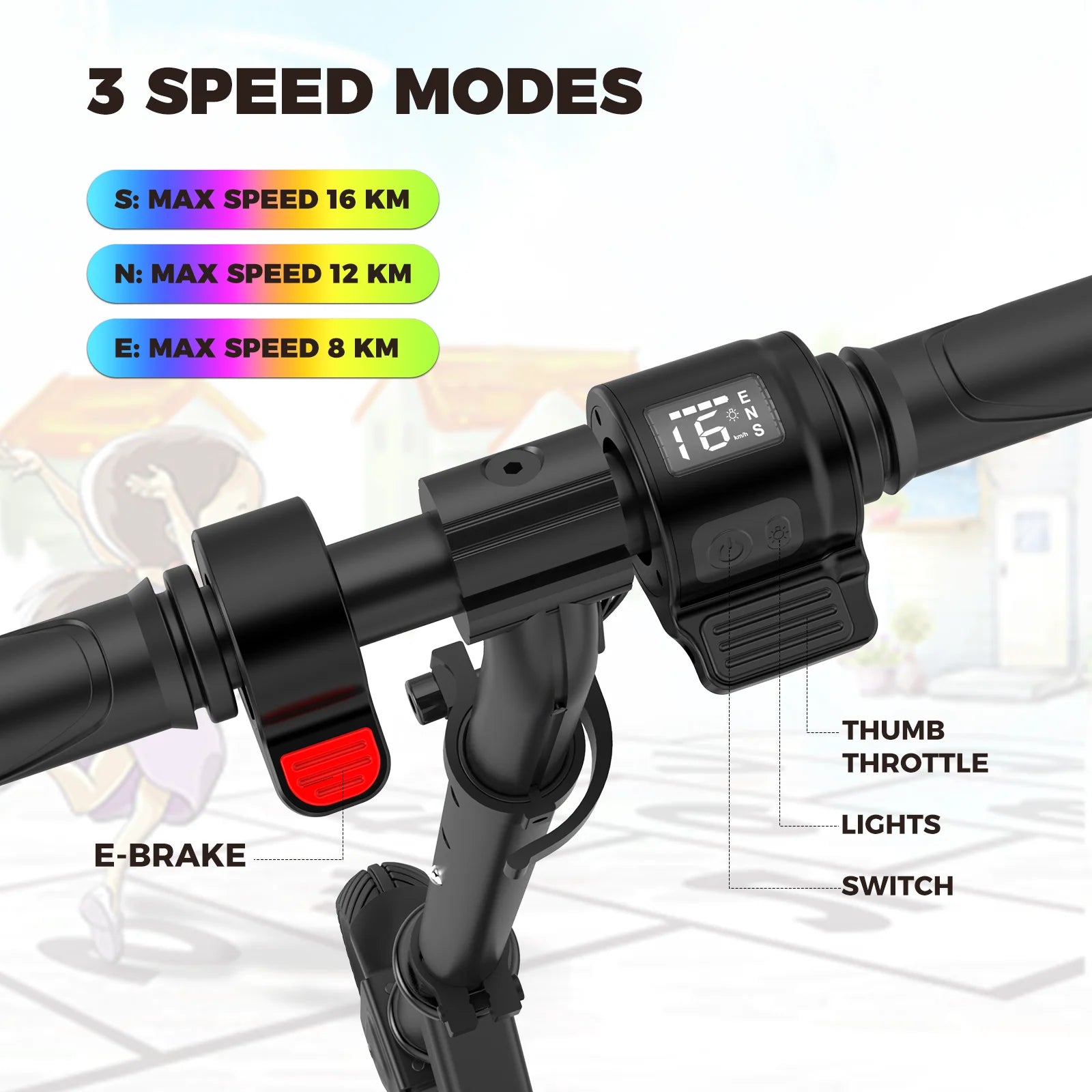 22V KEC Folding Electric Scooter LED Lights
