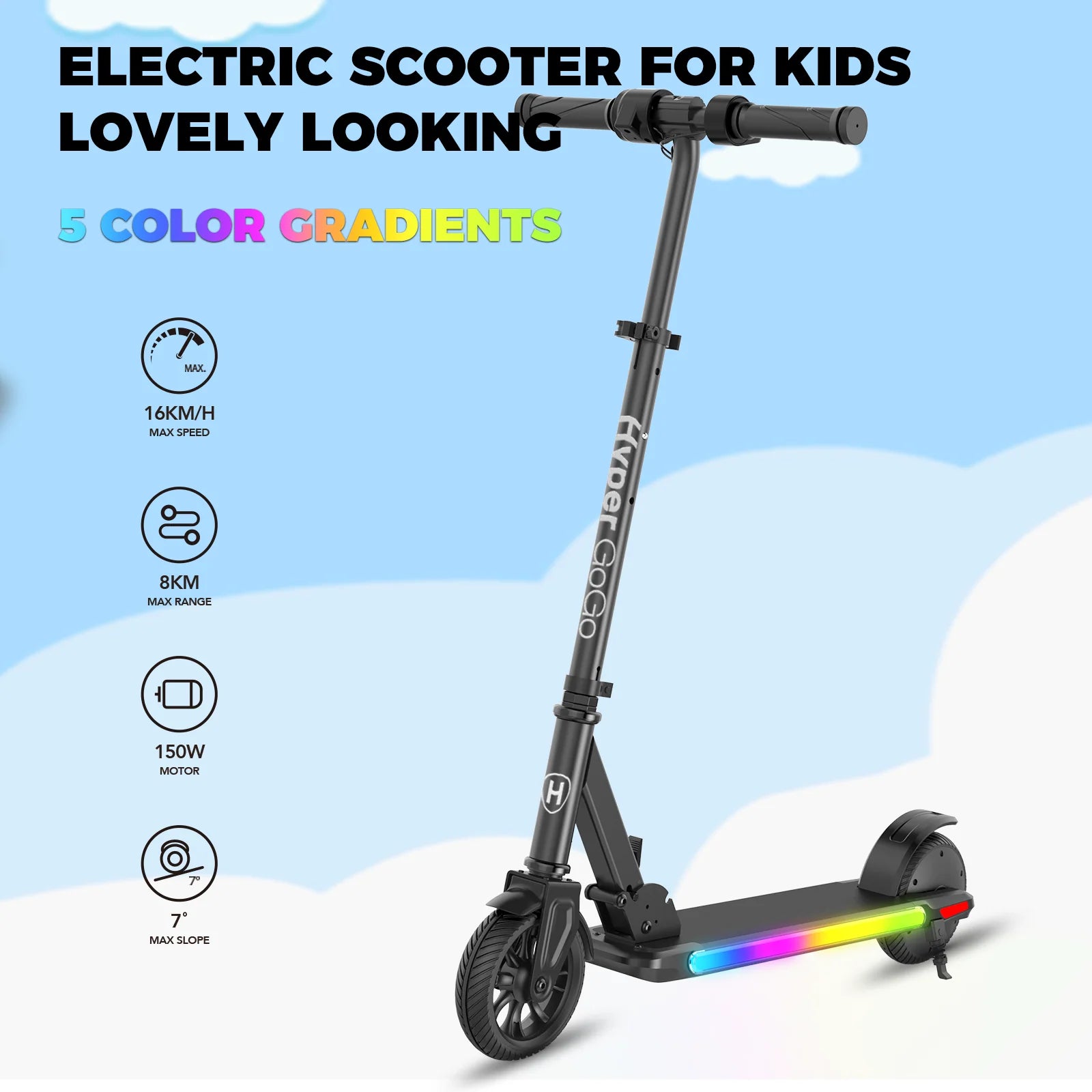 22V KEC Folding Electric Scooter LED Lights