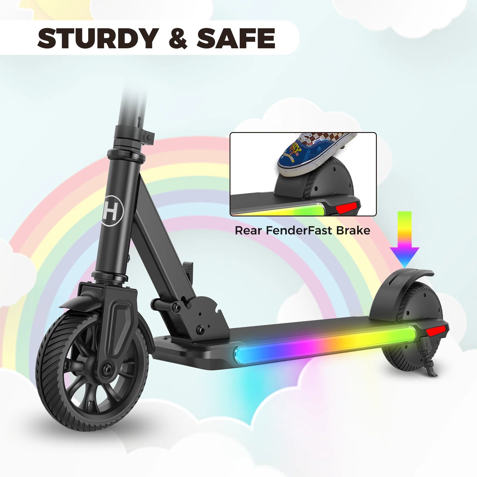 22V KEC Folding Electric Scooter LED Lights