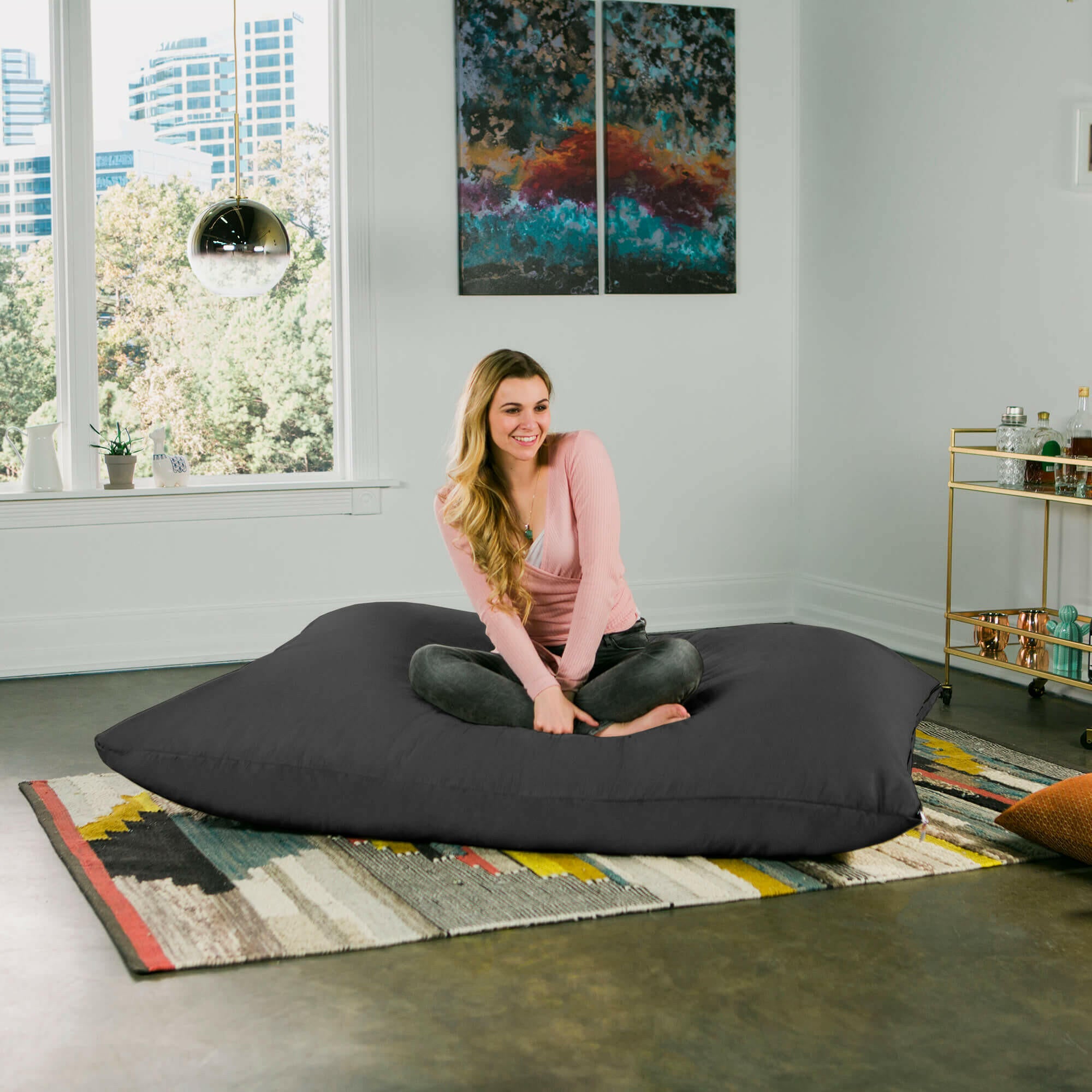 Jaxx 5.5 Pillow Saxx Bean Bag Chair Black