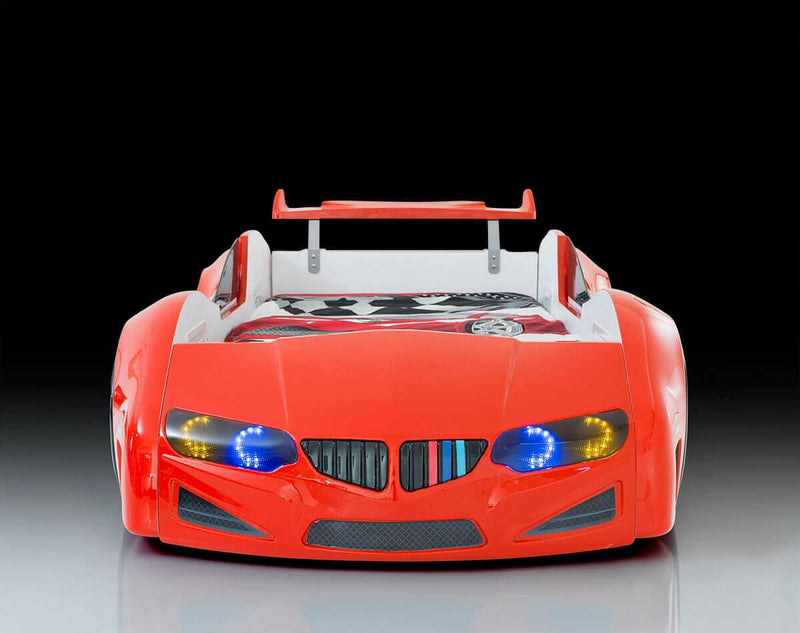 Beamer MZ Race Car Bed Headlights Remote Control Toddler Twin Size.