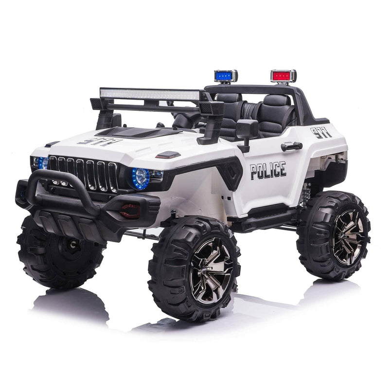 12V Police Truck Ride on 2 Seater with Parental Remote Control for 3-8 Years - Dti Direct USA