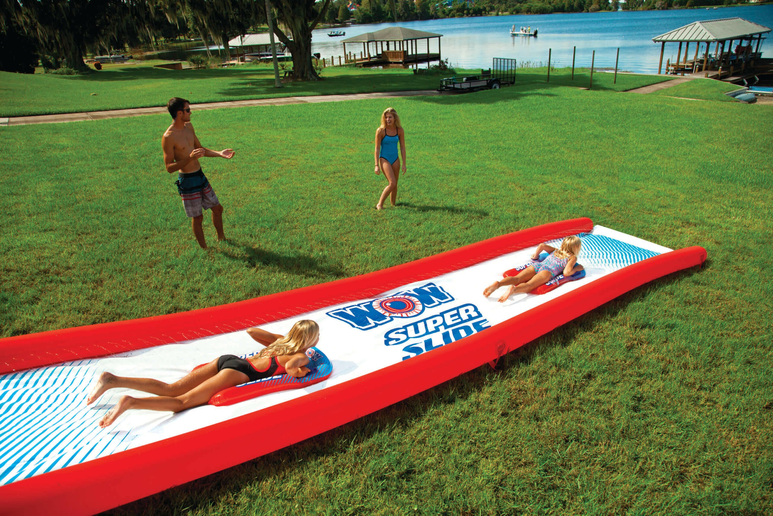 Mega Slide 25FT Giant Backyard Water Slide with Cushioned Sleds - Kids Eye Candy 