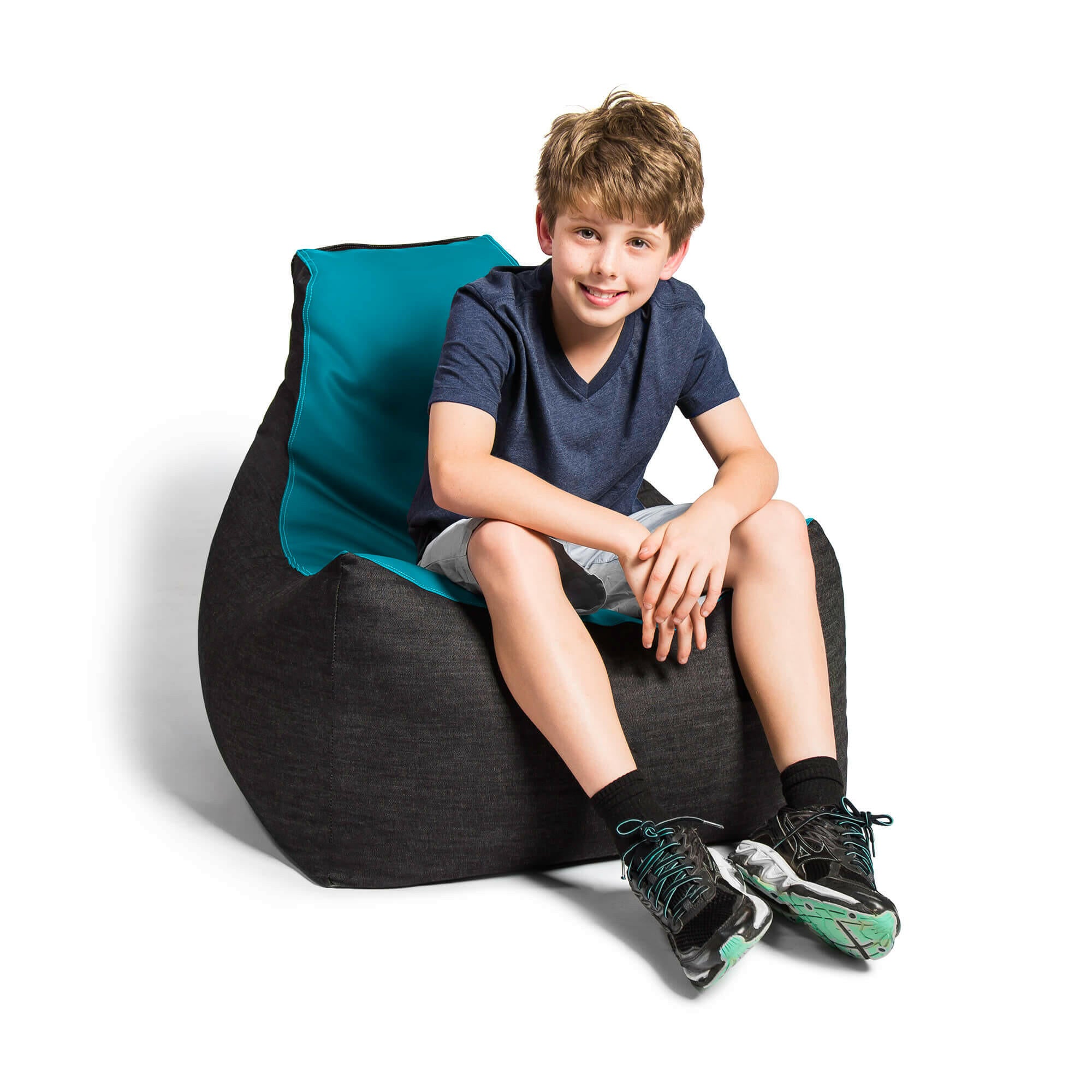 Gaming Kids Xbox PS5 PC Bean Bag Lounger Chair Leather Denim - Kids Eye Candy 