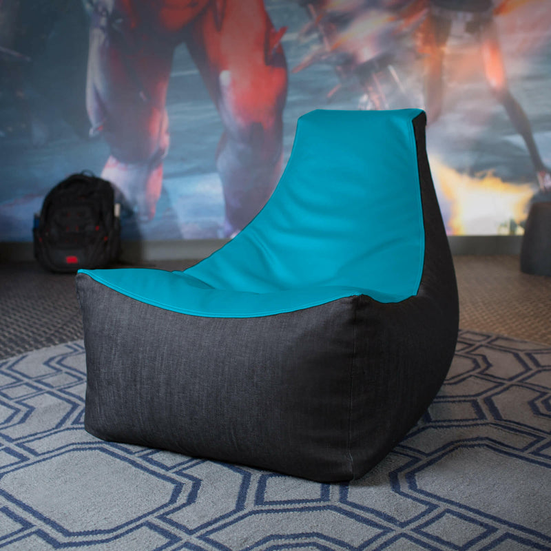 Gaming Kids Xbox PS5 PC Bean Bag Lounger Chair Leather Denim - Kids Eye Candy 