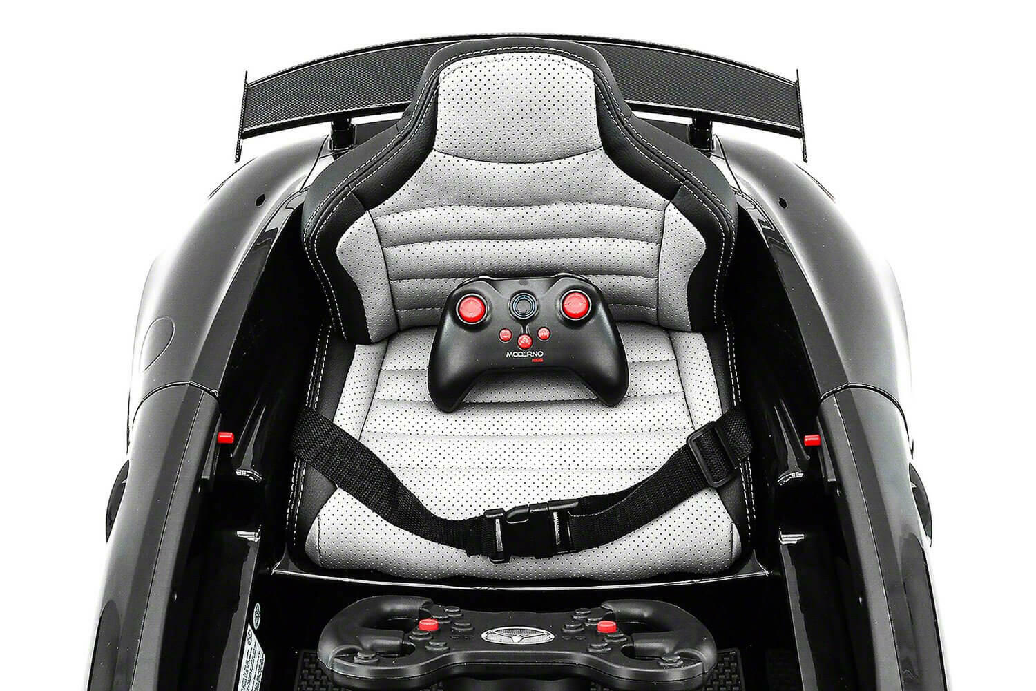 Mercedes Kids 12V GT AMG Ride-On Car Parental Remote, MP3, Leather Seats, LED Lights - Kids Eye Candy