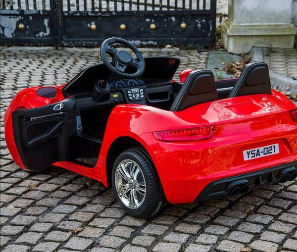 24V Licensed Kids Luxury Super Car Panamera Two-Seater 180W Remote Control Bluetooth MP3 - Kids Eye Candy 