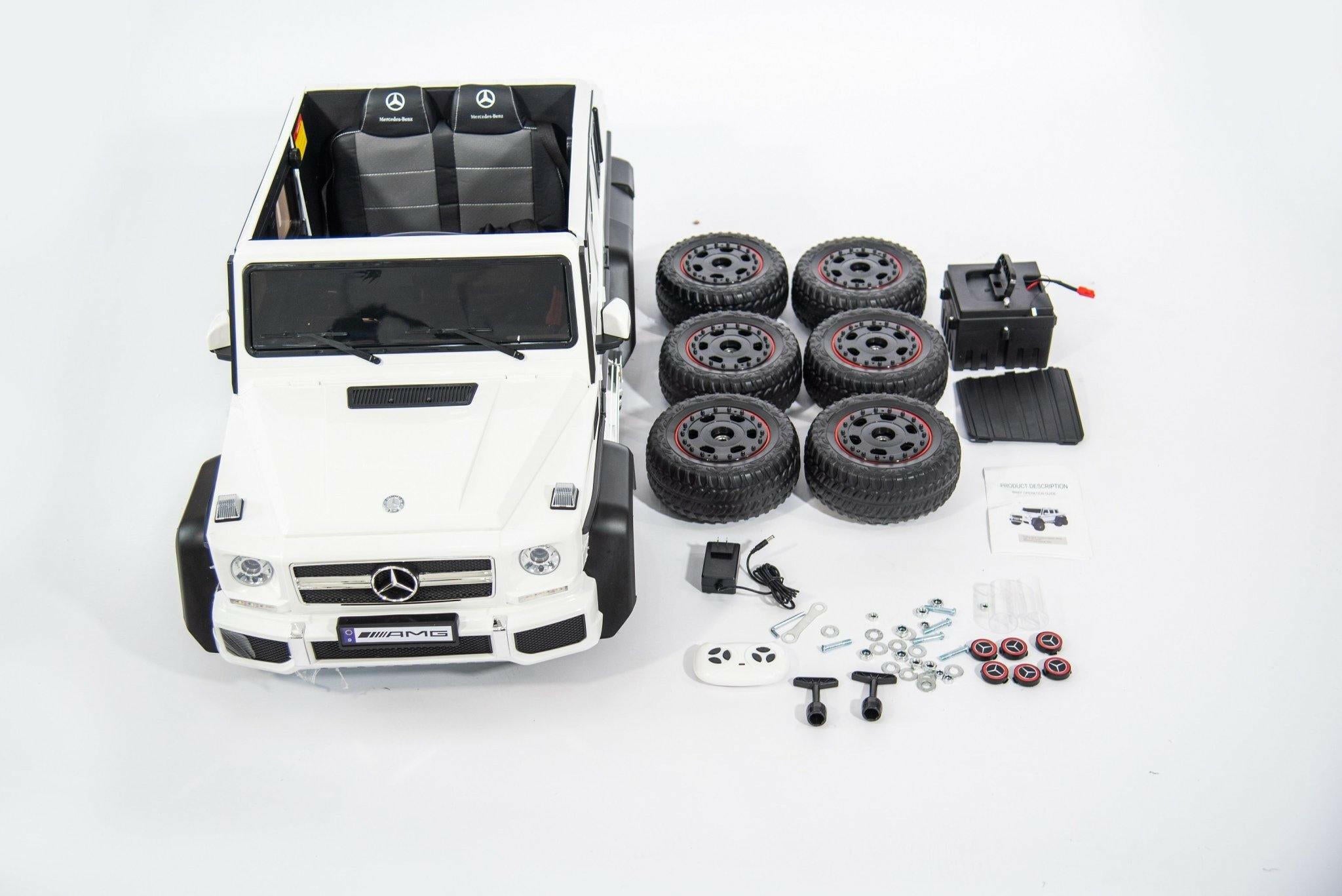 24V 6x6 Mercedes Benz G63 6 Wheels 1 Seater Ride on Car with Parental Remote Control for 3-8 Years - Dti Direct USA