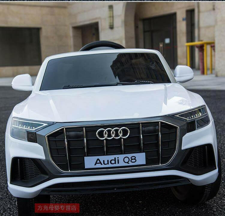 Audi Q8 12V Ride-On Kids Car Remote Control, MP3, Leather Seats, LED Lights - Kids Eye Candy 