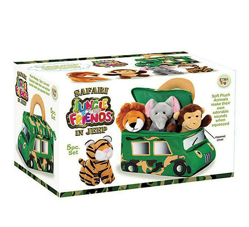 Jungle Jeep Plush Friends w/ 4 Plush Animals included.