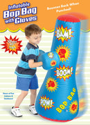 Inflatable Bop Kids Punching Bag with Pair of Gloves.
