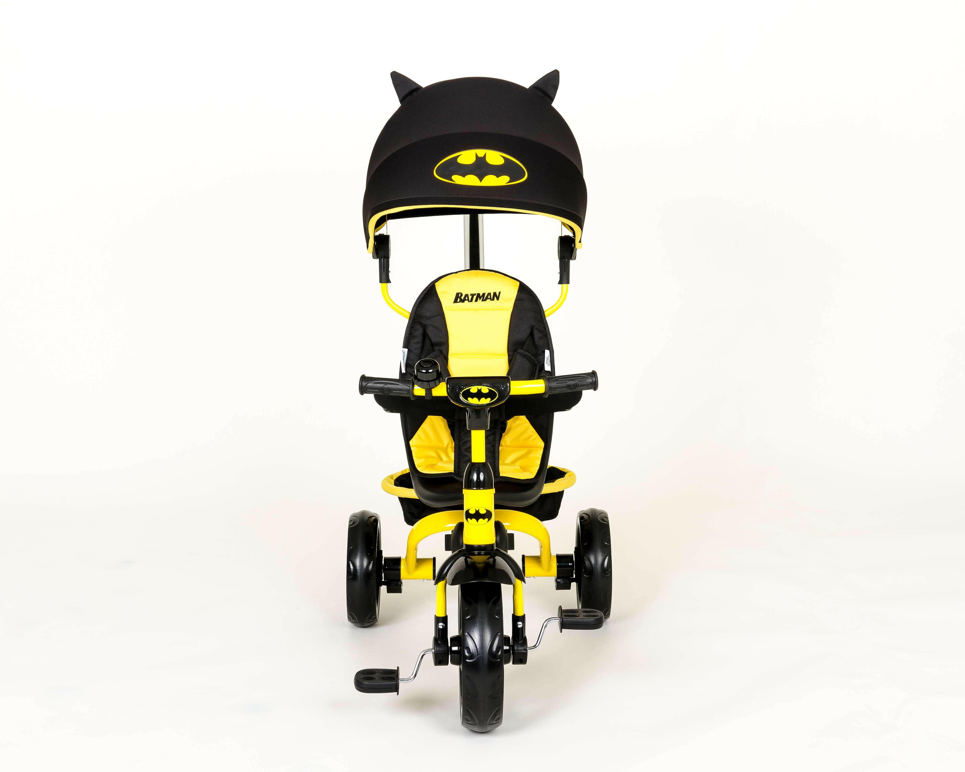 Kids Batman 4-in-1 Push and Ride Stroller Tricycle with Foldable Roof - Kids Eye Candy 