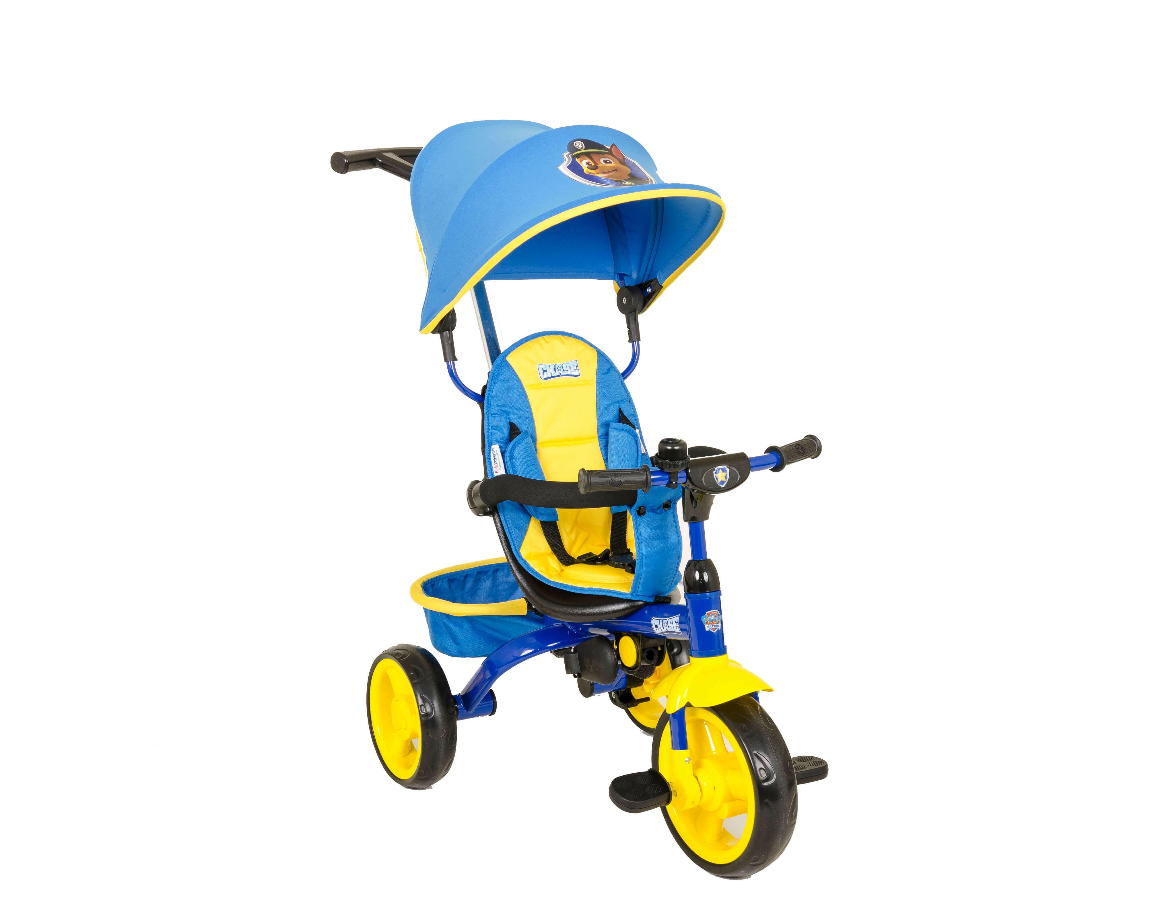 Kids Nickelodeon Paw Patrol Chase 4-in-1 Push and Ride Stroller Tricycle - Kids Eye Candy 