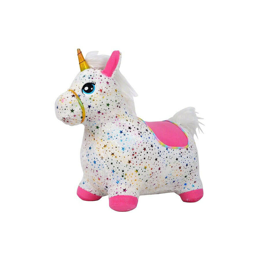 Inflatable Plush Rainbow Unicorn Push Ride On Baby Toy - Kids Eye Candy 