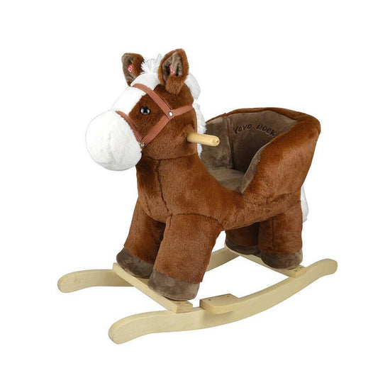 Plush Furry Animal Pony Ride-On Rocking Toy - Kids Eye Candy