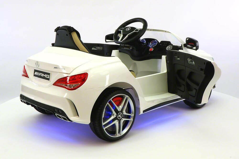 Mercedes Kids 12V CLA45 Ride-On Car Parental Remote, MP3, Leather Seats, LED - Kids Eye Candy