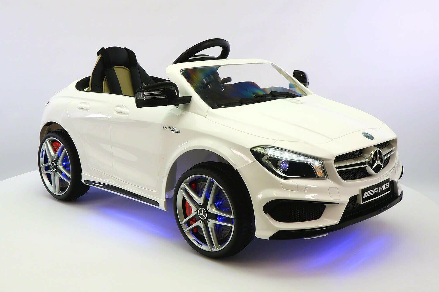 Mercedes Kids 12V CLA45 Ride-On Car Parental Remote, MP3, Leather Seats, LED - Kids Eye Candy