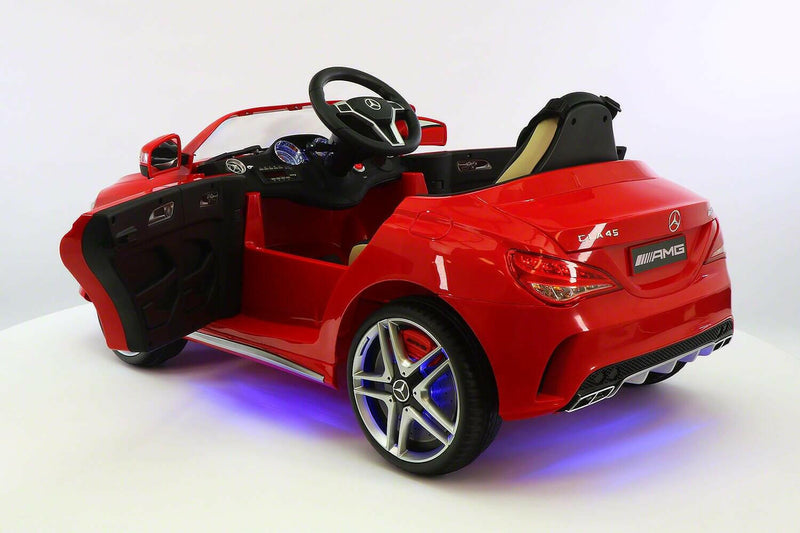 Mercedes Kids 12V CLA45 Ride-On Car Parental Remote, MP3, Leather Seats, LED - Kids Eye Candy