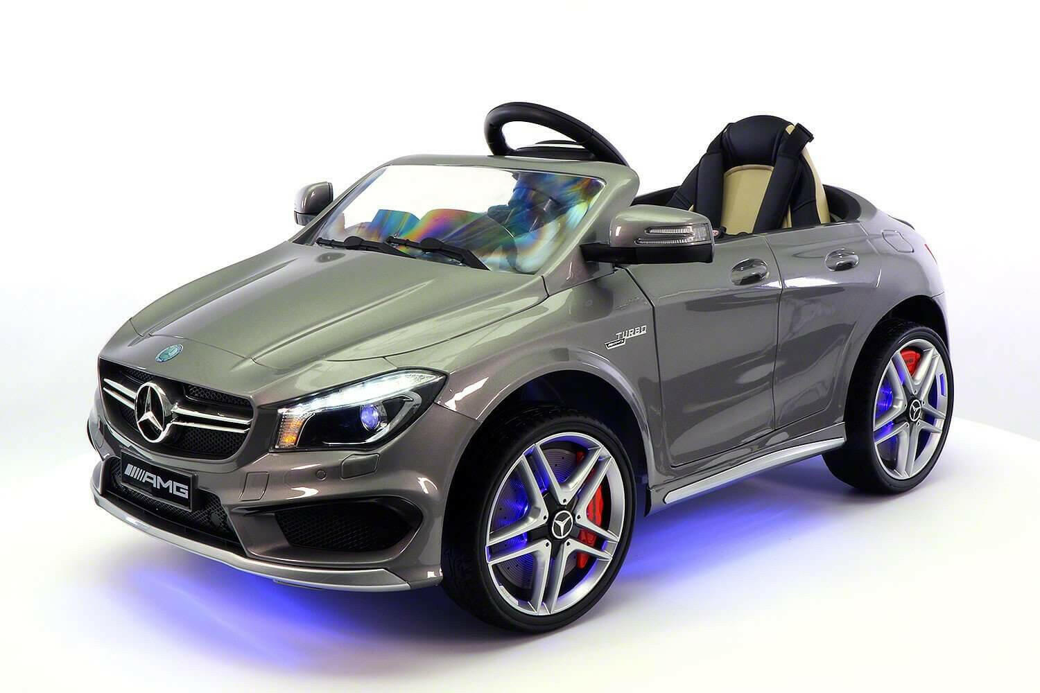 Mercedes Kids 12V CLA45 Ride-On Car Parental Remote, MP3, Leather Seats, LED - Kids Eye Candy