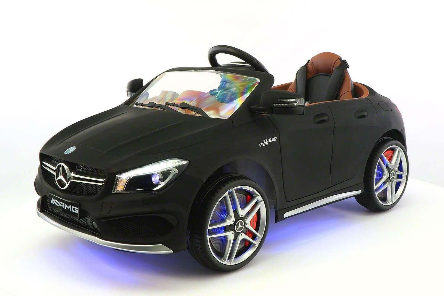 Mercedes Kids 12V CLA45 Ride-On Car Parental Remote, MP3, Leather Seats, LED - Kids Eye Candy