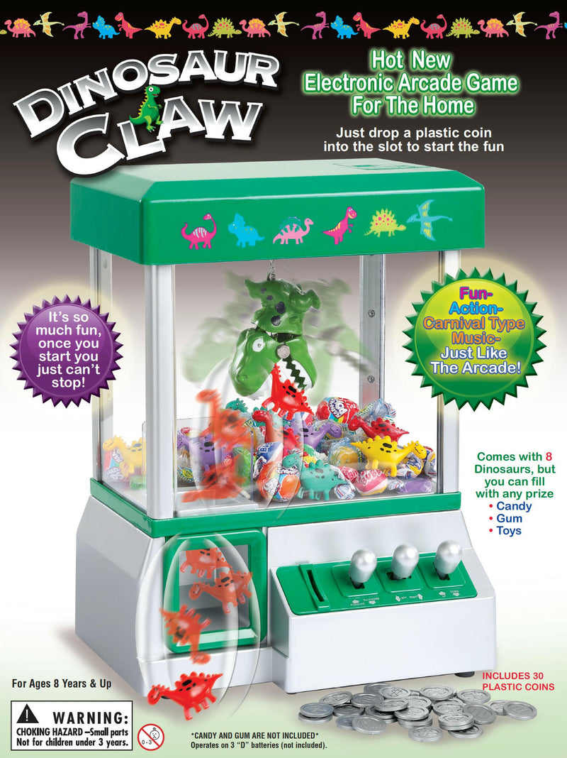 Dinosaur Kids Toy Claw Machine w/ Coins and Dinos Included.