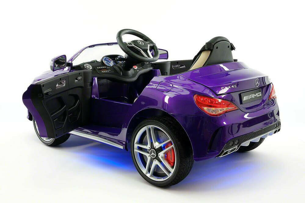 Mercedes Kids 12V CLA45 Ride-On Car Parental Remote, MP3, Leather Seats, LED - Kids Eye Candy