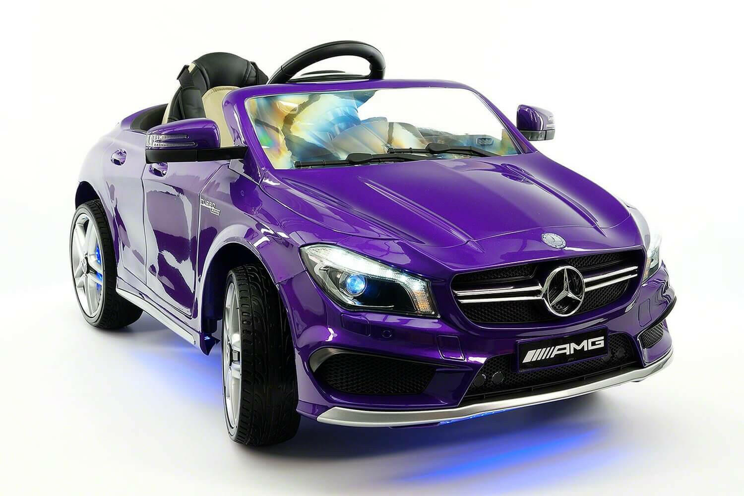Mercedes Kids 12V CLA45 Ride-On Car Parental Remote, MP3, Leather Seats, LED - Kids Eye Candy