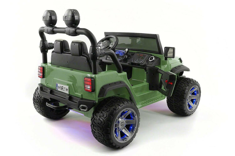 Explorer 12V Kids Truck Best Ride-On Two-Seater Parent Remote, MP3, Leather Seats, LED Wheels - Kids Eye Candy