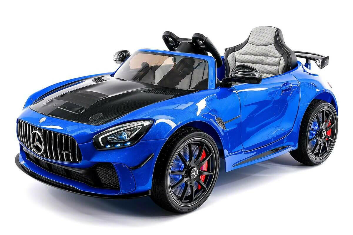 Mercedes Kids 12V GT AMG Ride-On Car Parental Remote, MP3, Leather Seats, LED Lights - Kids Eye Candy
