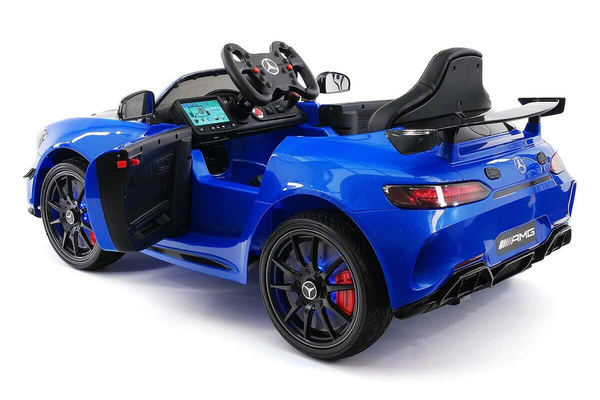 Mercedes Kids 12V GT AMG Ride-On Car Parental Remote, MP3, Leather Seats, LED Lights - Kids Eye Candy