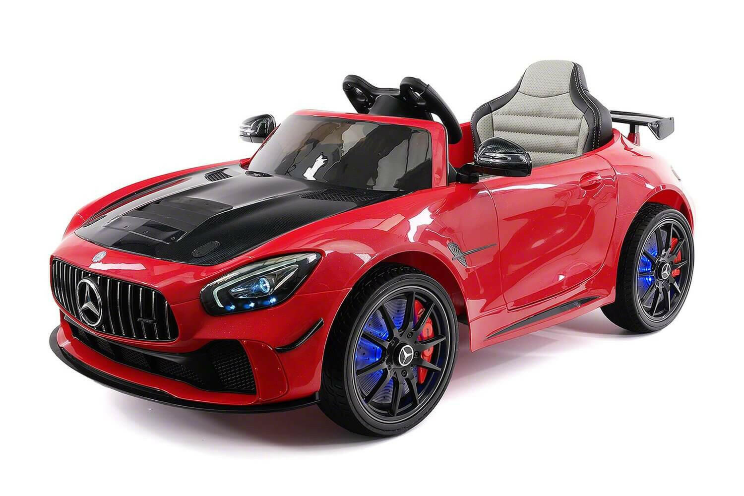 Mercedes Kids 12V GT AMG Ride-On Car Parental Remote, MP3, Leather Seats, LED Lights - Kids Eye Candy
