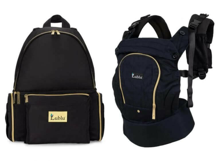 Lublu Baby Hugbag Bundle Backpack, Baby Carrier, Diaper Bag, Diaper Changing Pad.