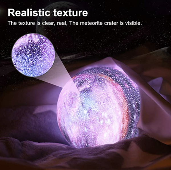 Galaxy 3D Enchanting Moon Lamp with Stand Multi-Color Remote Control - Kids Eye Candy 