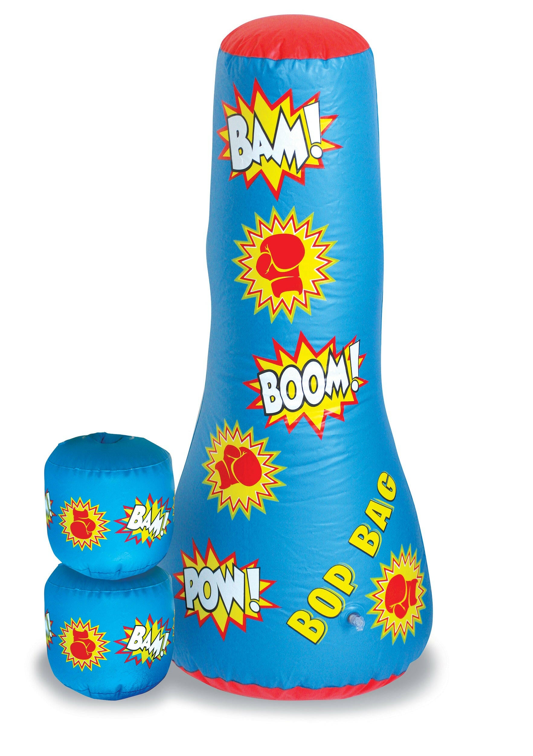 Inflatable Bop Kids Punching Bag with Pair of Gloves.