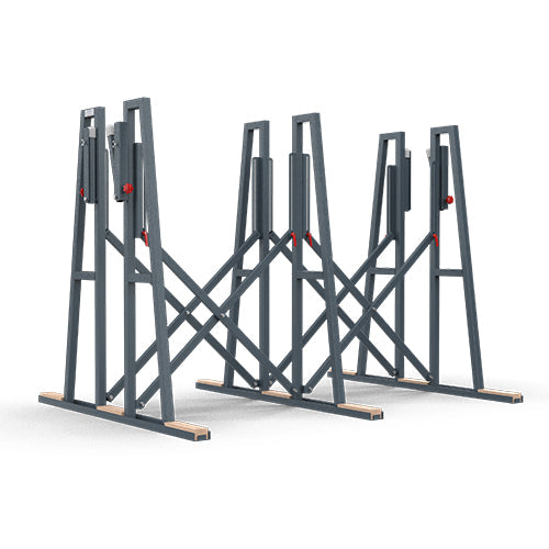 Abaco-machines-USA-triple-side-truck-folding-truck-A-Frame-1.jpg Abaco Triple Side Folding Truck A-Frame ATSFTA056 – 22,000 lb Capacity Slab Storage Frame - Image 1