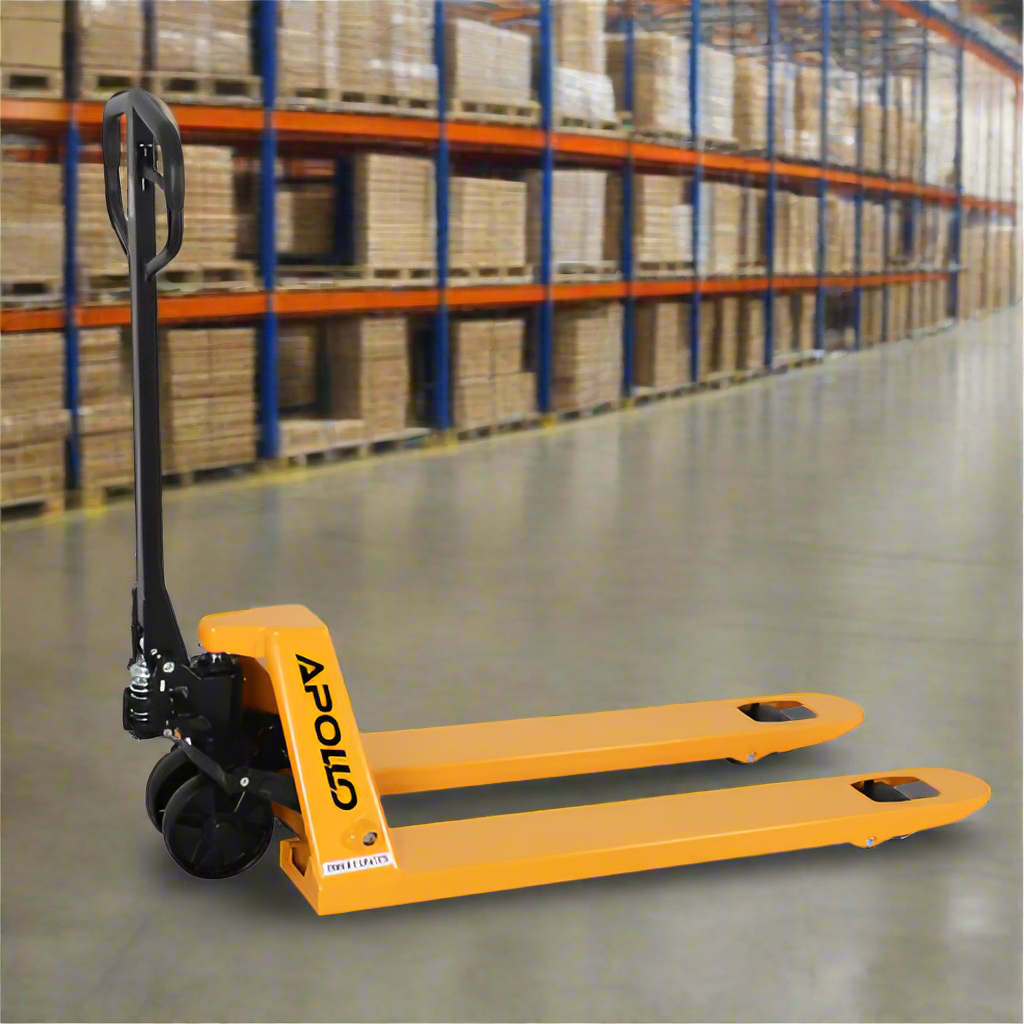 Apollolift-hand-pallet-jacks-21inches-x-21inches-forks-5500lbs-capacity-nylon-wheel-A-1006-NYLON-1.png ApolloLift A-1006 Manual Hydraulic Pallet Jack – 5,500 lb Capacity, 48″×21″ Forks Nylon Wheel - Image 1