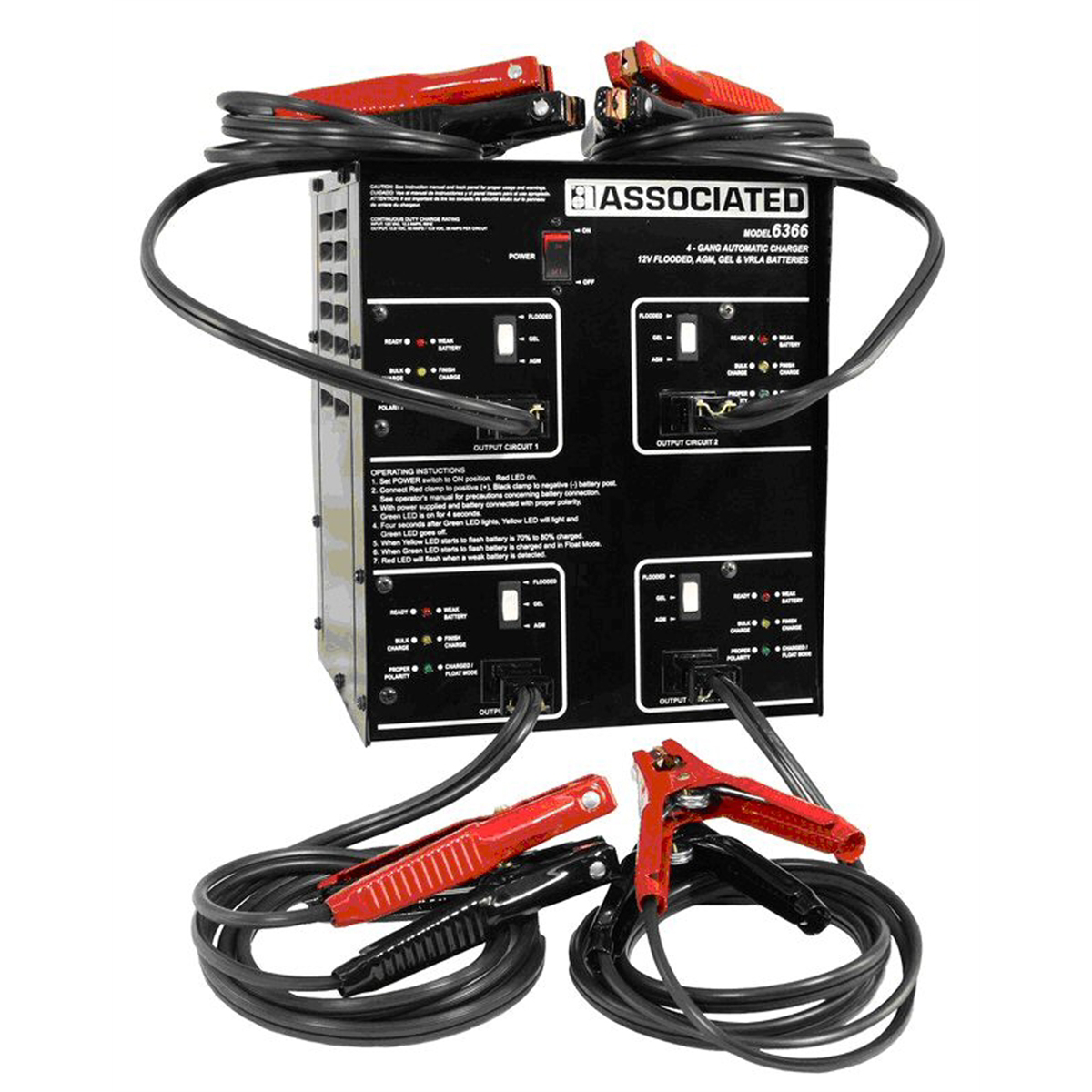 Associated-4-X-20-Amp-gang-charger-for-gel-AGM-and-others-6366.png Associated 6366 Intellamatic 4-Channel Battery Charger – 12V - Image 1