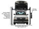 Atlas Automotive Equipment PRO8000EXT-L 4 Post Lift + RJ35 Sliding Jacks Combo (Model: XH-PRO8EXTL-COMBO-FPD) - Image 4