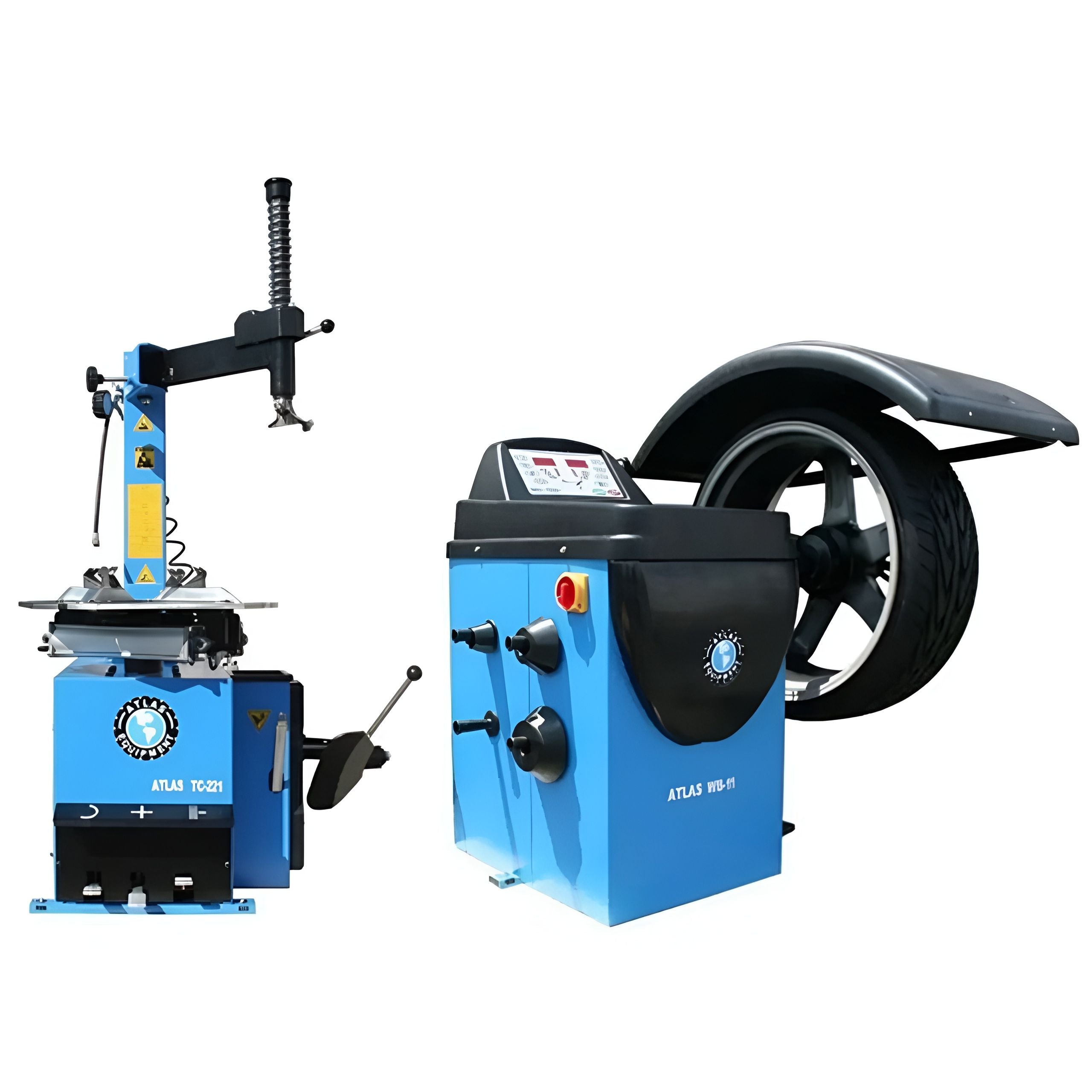 Atlas-automotive-equipment-TC221-rim-clamp-tire-changer_WB11-wheel-balancer-combo-package-TCWB-COMBOEC-FPD.jpg Atlas TC221 Rim Clamp Tire Changer + WB11 Wheel Balancer Combo | Automotive Wheel Service Package TCWB-COMBOEC-FPD - Image 1