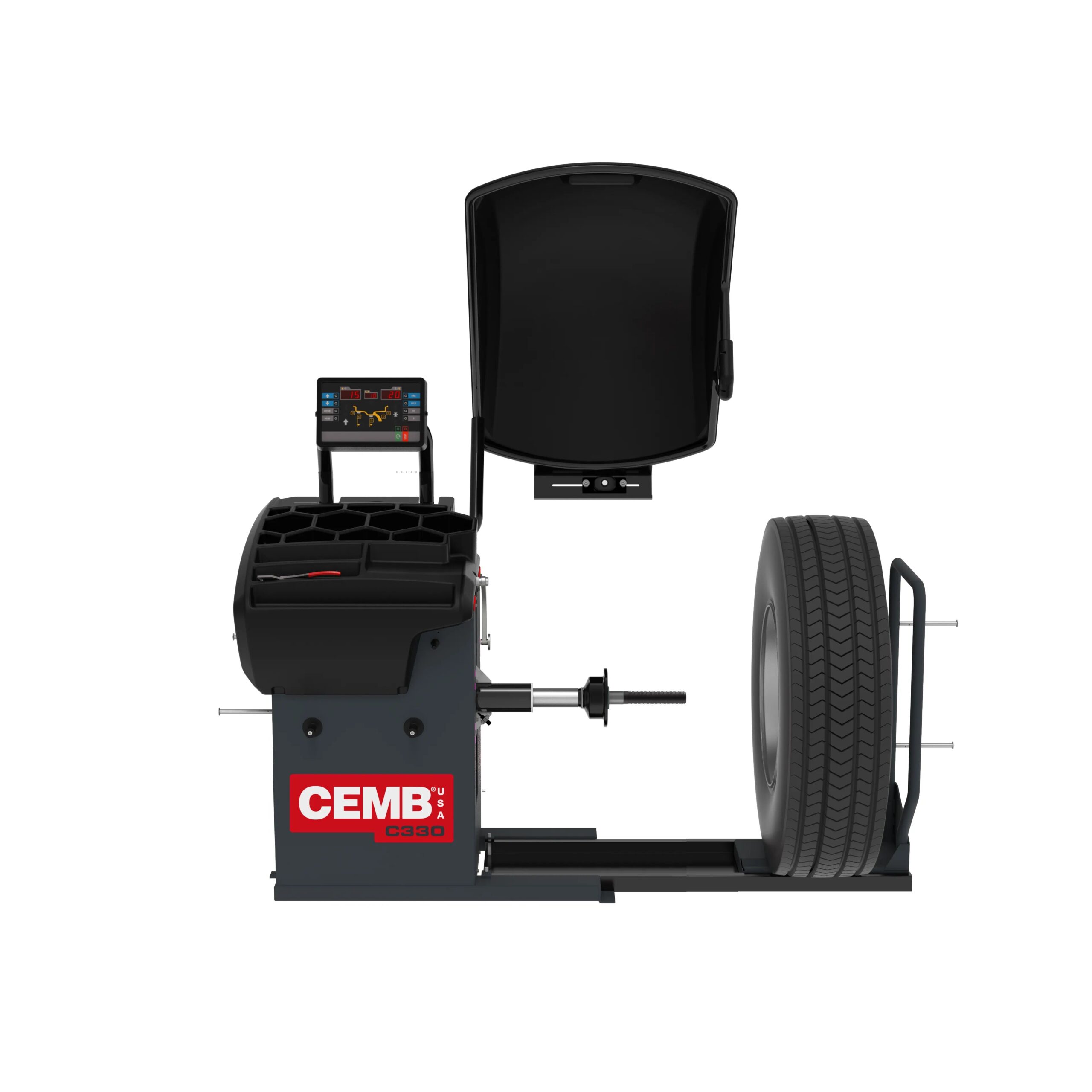 CEMB-30-rim-diameter-56-tire-diameter-portable-digital-truck-and-bus-wheel-balancer-C206-23.jpg Wheel Balancer | Truck and Light Duty Automotive | 30'' Rim Dia. | 54'' Tire Dia. | CEMB C330 - Image 1